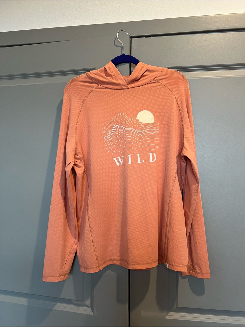 WILD Graphic Long-Sleeve Hooded Tee - Dusty Coral